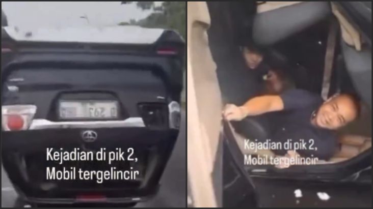 Fortuner Terbalik Karena Aquaplaning di tempat area PIK 2, Warganet Soroti Penumpang yang digunakan Terlalu Santai