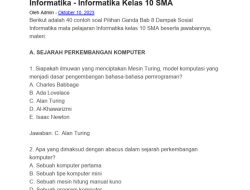 Soal Informatika Kelas 9 Semester 2 Bab 8 Dampak Sosial – Kurikulum Merdeka