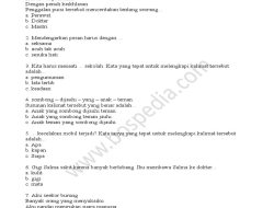 Contoh Soal Ujian Akhir Tahun Bahasa Indonesia Kelas 2 SD